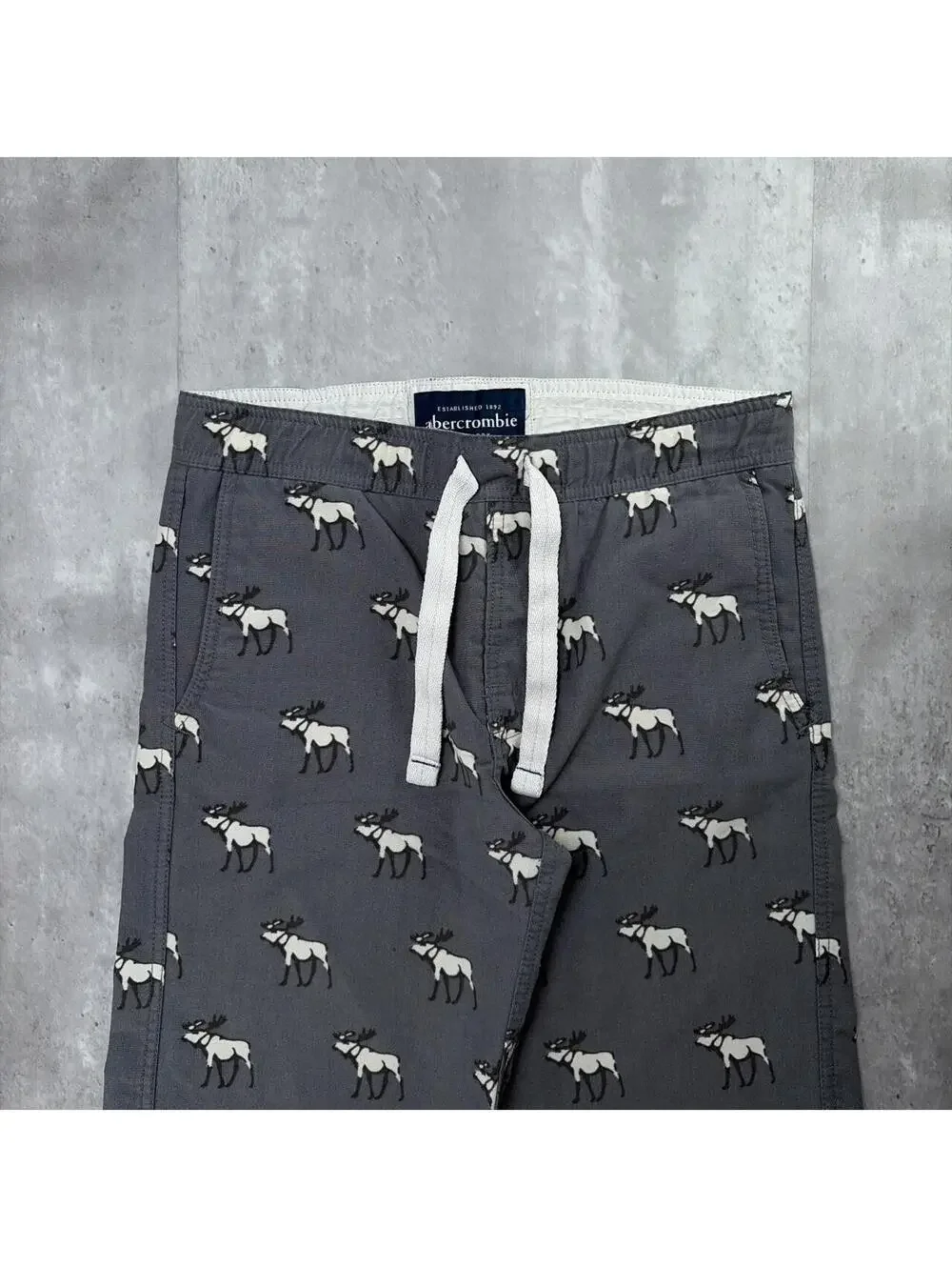 Y2K Grey Abercrombie & Fitch Grunge Baggy Skater Pajama Pants